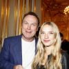 Julien Lepers et sa fille Lorraine, lors de la Fête de la musique en présence d'Alexandre Orlov, ambassadeur de la Fédération de Russie, le jeudi 18 juin 2015.