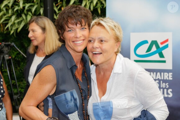 Anne Le Nen, Muriel Robin - Tournoi de babyfoot à l'occasion de la 7e coupe du monde de football féminin au village by CA à Paris le 08 juin 2015