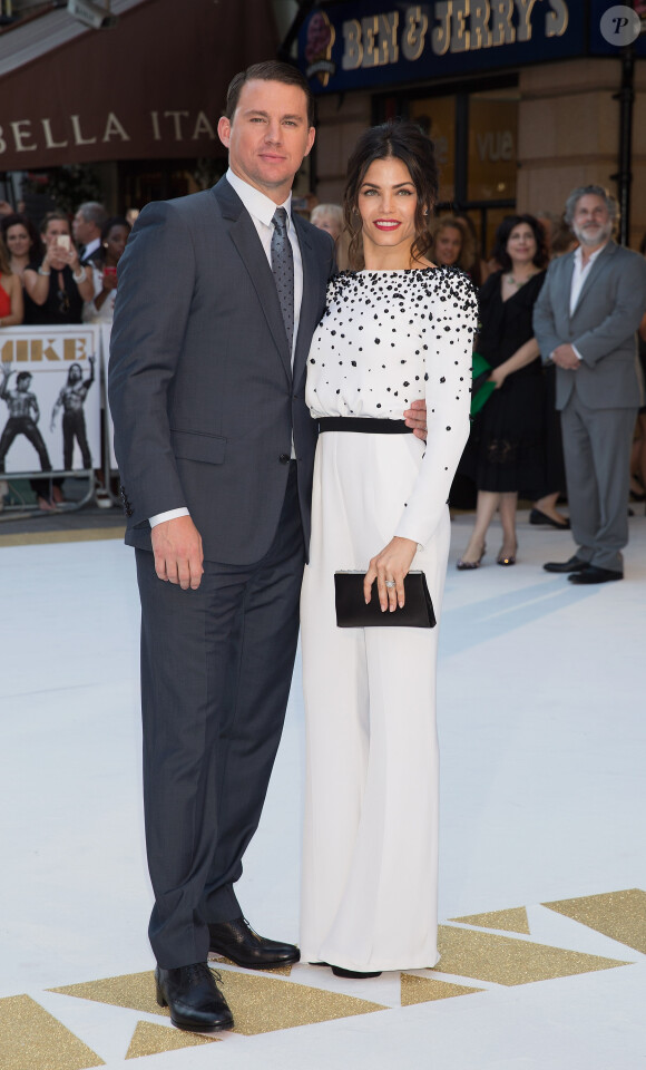 Channing Tatum et sa femme Jenna Dewan - Avant-première du film "Magic Mike XXL" à Londres, le 30 juin 2015.
