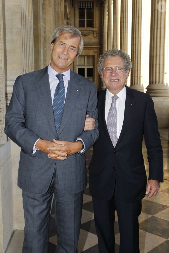 Vincent Bolloré et Laurent Dassault - Soirée "L'océan est l'avenie de l'homme" au profit de la fondation Maud Fontenoy au Crillon à Paris. Le 7 juin 2012.