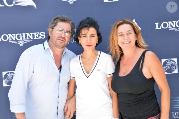 Exclusif - Christophe Bonnat, Rachida Dati et Coco Coupérie-Eiffel, lors du premier jour du Longines Paris Eiffel Jumping au Champ-de-Mars à Paris, le 3 juillet 2015.