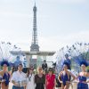 Rachida Dati et Virginie Coupérie-Eiffel lors du Paris Eiffel Jumping au Champ-de-Mars à Paris, le 5 juillet 2015 dans le cadre du Longines Global Champions Tour
