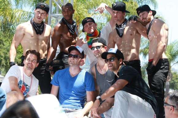 Channing Tatum, Matt Bomer et Adam Roddriguez de Magic Mike XXL lors de la gay pride à Los Angeles le 14 juin 2015