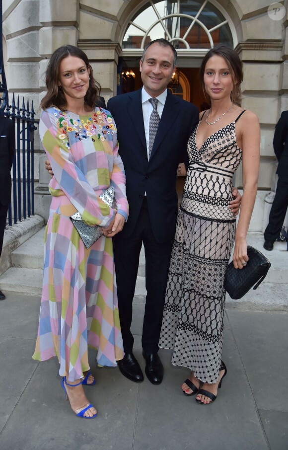 Ben et sa femme Jemima Goldsmith, Mary-Clare Elliot - Soirée de pré-mariage de Nicky Hilton et James Rothschild au manoir Spencer House à Londres. Le 9 juillet 2015 