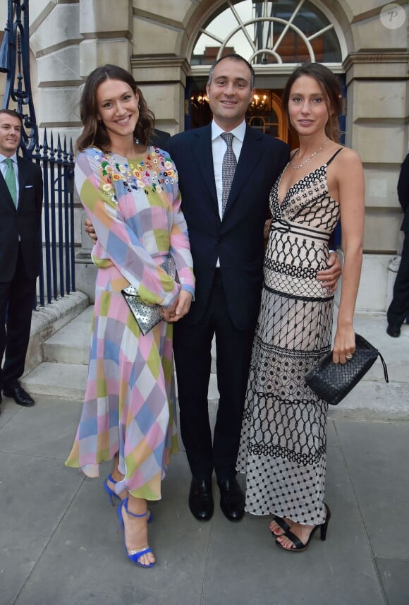 Ben et sa femme Jemima Goldsmith, Mary-Clare Elliot - Soirée de pré-mariage de Nicky Hilton et James Rothschild au manoir Spencer House à Londres. Le 9 juillet 2015