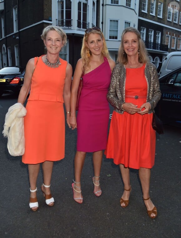 Julia Samuel, sa fille et sa soeur Sabrina Guinness - Soirée de pré-mariage de Nicky Hilton et James Rothschild au manoir Spencer House à Londres. Le 9 juillet 2015  