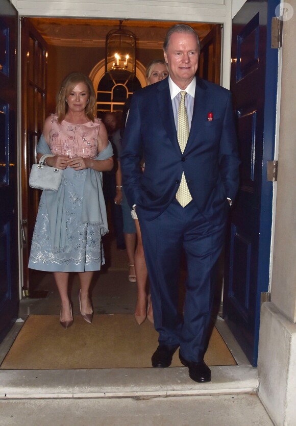 Richard Hilton et sa femme Kathy - Soirée de pré-mariage de Nicky Hilton et James Rothschild au manoir Spencer House à Londres. Le 9 juillet 2015 