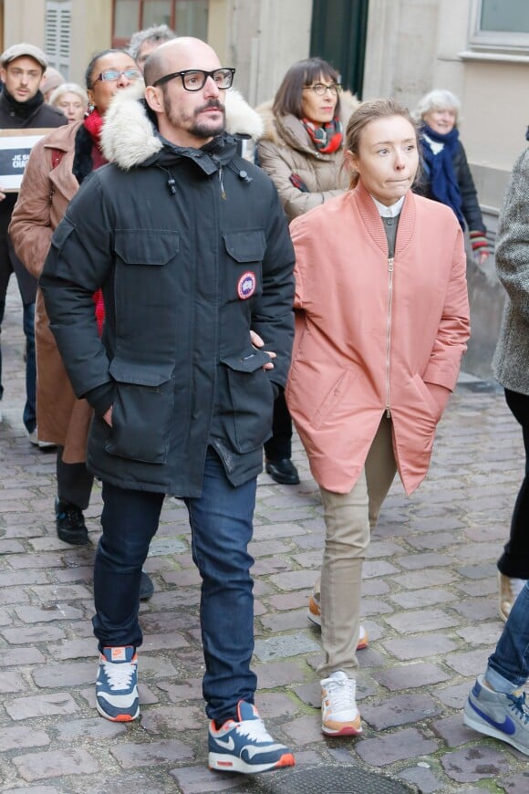 Cartman et sa compagne Aurélia Crebessegues, à Paris, le 11 janvier 2015.