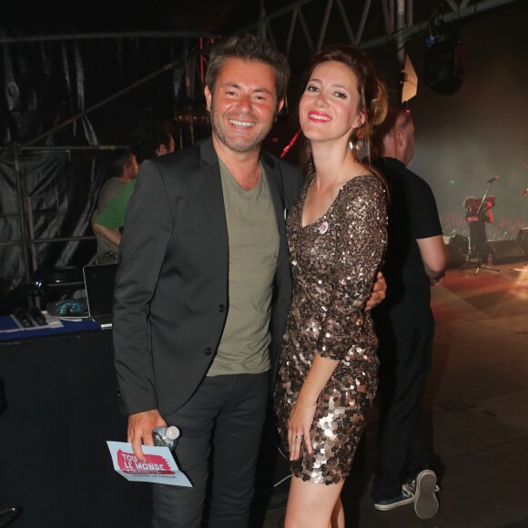 Exclusif - Jérôme Anthony, Sandra Lou - Festival "Tout le monde chante contre le cancer" à Villefranche-de-Rouergue, le 4 juillet 2015. 
