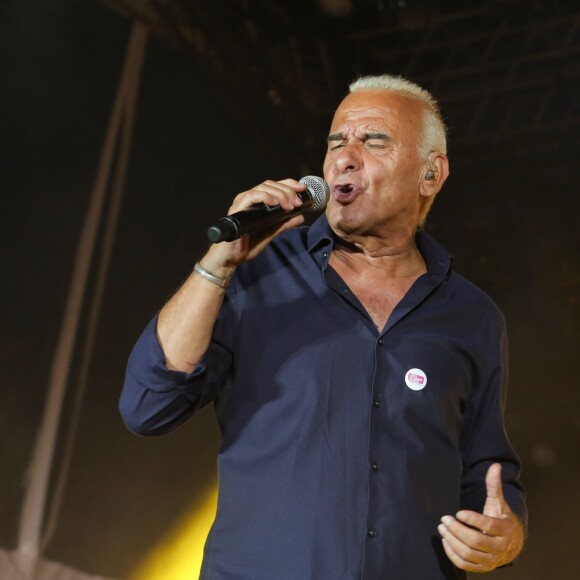 Exclusif - Michel Fugain - Festival "Tout le monde chante contre le cancer" à Villefranche-de-Rouergue, le 4 juillet 2015.  
