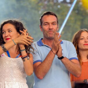 Exclusif - Marc Emmanuel (de son vrai nom Marc-Emmanuel Dufour) Dounia Coesens - Festival "Tout le monde chante contre le cancer" à Villefranche-de-Rouergue, le 4 juillet 2015.
