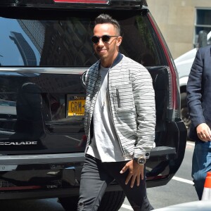 Lewis Hamilton de sortie à New York, où se déroule une nouvelle Fashion Week consacrée aux hommes. Le 13 juillet 2015.