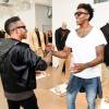 Lewis Hamilton et le basketteur (et fiancé d'Iggy Azalea) Nick Young assistent à la présentation Calvin Klein Collection (collection printemps-été 2016) à New York. Le 14 juillet 2015.