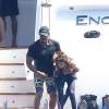 Sylvester Stallone, sa femme Jennifer Flavin et leurs filles Sophia, Sistine et Scarlet, en vacances dans le sud de la France, le 14 juillet 2015.