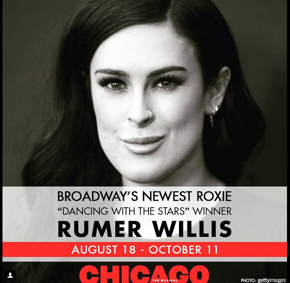 Rumer Willis jouera Roxie Hart dans la comédie musicale Chicago / juillet 2015