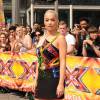 Rita Ora arrive aux auditions de l'émission "X-Factor" au Wembley Arena à Londres, le 16 juillet 2015.  