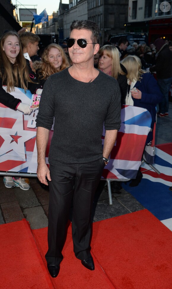 Simon Cowell - Les membres du jury de l'émission "Britain's Got Talent" à leur arrivée aux auditions à Edimbourg. Le 19 janvier 2015