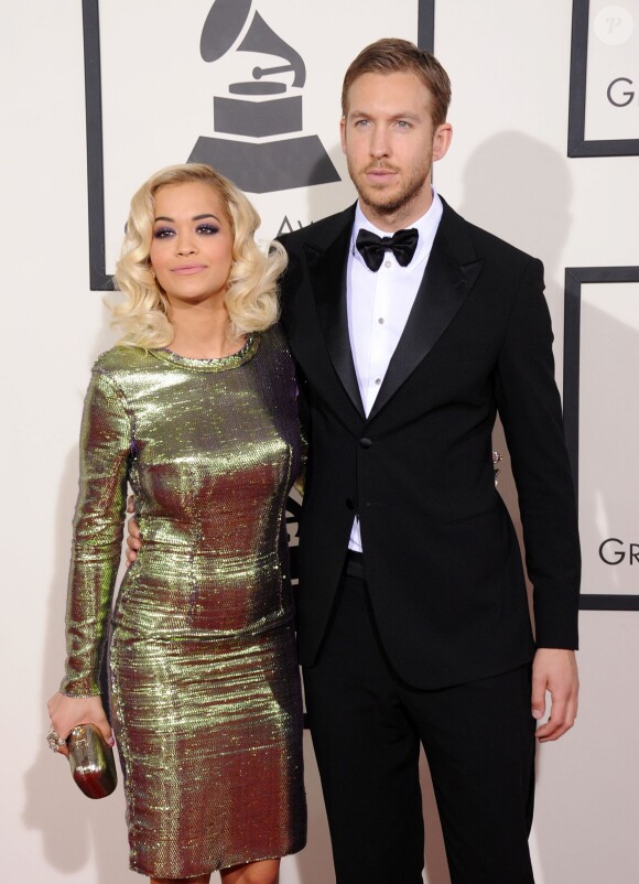 Rita Ora et Calvin Harris - 56eme ceremonie des Grammy Awards a Los Angeles le 26 janvier 2014. 