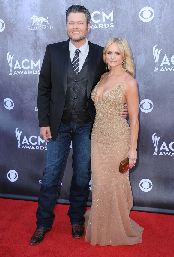  
Miranda Lambert et Blake Shelton lors des Academy of Country Music Awards à la MGM Grand Arena le 6 avril 2014 à Las Vegas
 