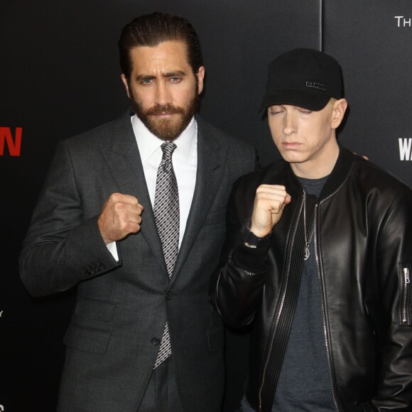 Jake Gyllenhaal, Eminem - Première du film "Southpaw" à New York le 20 juillet 2015.