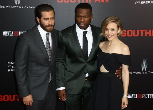 Jake Gyllenhaal, 50 Cent, Rachel McAdams - Première du film "Southpaw" à New York le 20 juillet 2015.
