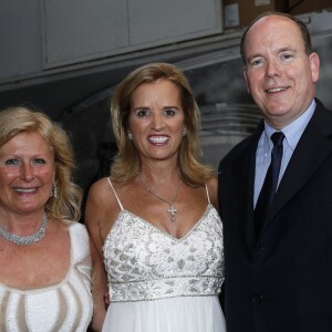 Exclusif - Lia Riva, Kerry Kennedy, le prince Albert II de Monaco - Soirée "I defend Gala 2015", organisée pour la Fondation "Robert F. Kennedy Human Rights Europe" au Tunnel Riva à Monaco le 16 juillet 2015.