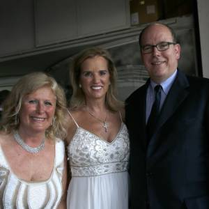 Exclusif - Lia Riva, Kerry Kennedy, le prince Albert II de Monaco - Soirée "I defend Gala 2015", organisée pour la Fondation "Robert F. Kennedy Human Rights Europe" au Tunnel Riva à Monaco le 16 juillet 2015.