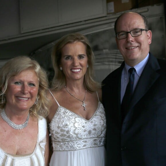 Exclusif - Lia Riva, Kerry Kennedy, le prince Albert II de Monaco - Soirée "I defend Gala 2015", organisée pour la Fondation "Robert F. Kennedy Human Rights Europe" au Tunnel Riva à Monaco le 16 juillet 2015.