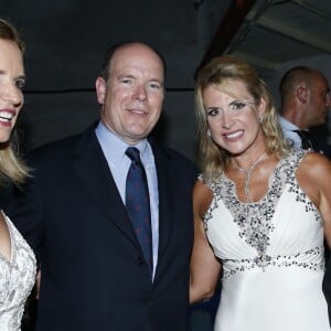 Exclusif - Kerry Kennedy, le prince Albert II de Monaco, guest - Soirée "I defend Gala 2015", organisée pour la Fondation "Robert F. Kennedy Human Rights Europe" au Tunnel Riva à Monaco le 16 juillet 2015.