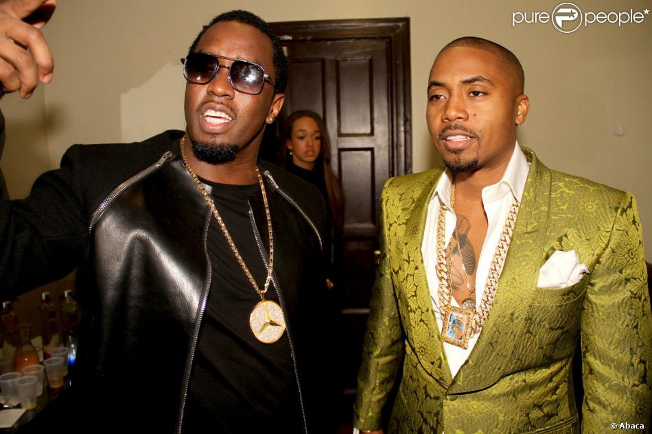 P. Diddy et le rappeur Nas à Los Angeles, le 24 janvier 2014. Purepeople