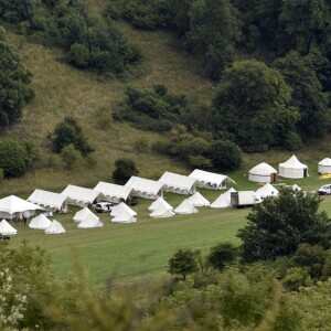 Préparatifs du mariage de Guy Ritchie avec Jacqui Ainsley à Ashcombe House le 29 juillet 2015.