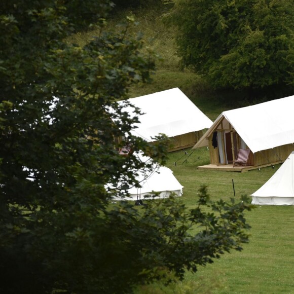 Préparatifs du mariage de Guy Ritchie avec Jacqui Ainsley à Ashcombe House le 29 juillet 2015.