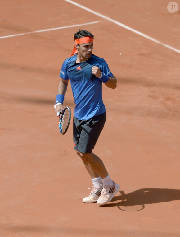Fabio Fognini lors de la finale du tournoi de Hambourg le 2 août 2015 face à Rafael Nadal