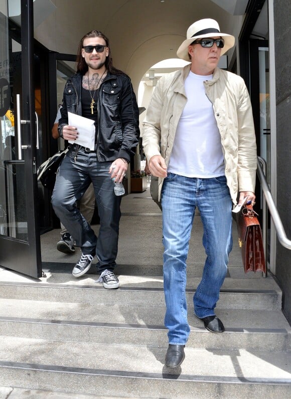 Nicolas Cage et son fils Weston Cage à Beverly Hills, Los Angeles, le 3 août 2015.