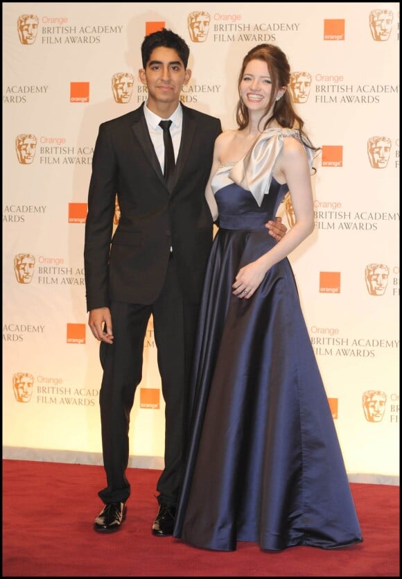 Dev Patel et Talulah Riley à la Cérémonie des BAFTA à Londres, le 13 février 201