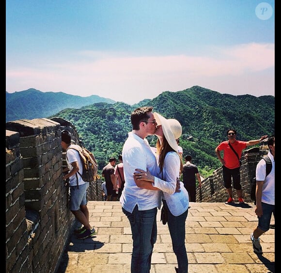 Elon Musk et Talulah Riley en Chine / photo postée sur le compte Instagram de l'actrice en juin 2015.