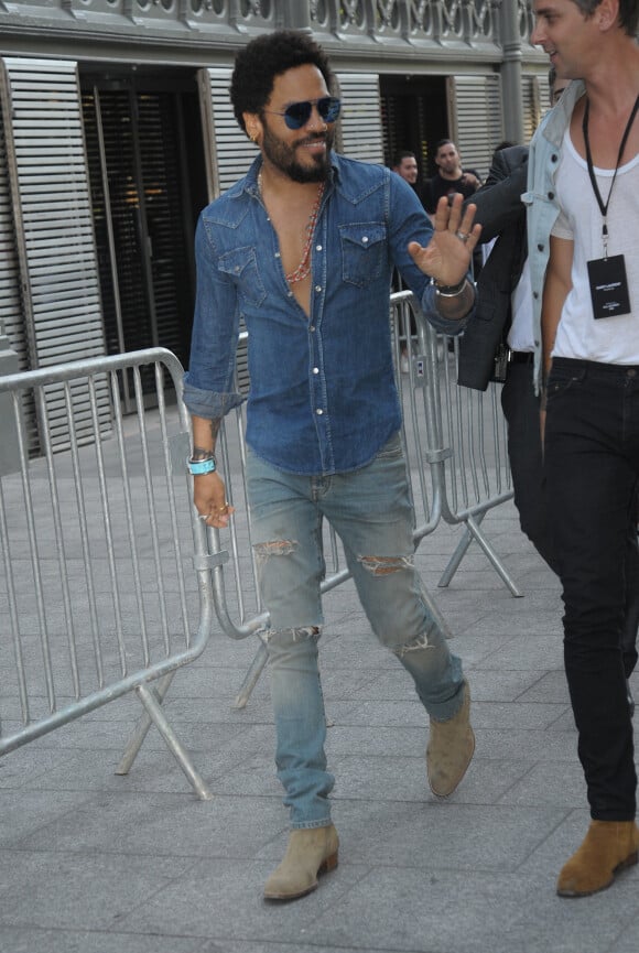 Lenny Kravitz - Arrivée des people au défilé Saint Laurent Homme collection Printemps-Eté 2016 au Carreau du Temple lors de la Fashion Week à Paris, le 28 juin 2015.