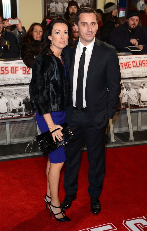 Gary Neville et sa femme Emma à Londres, le 1er décembre 2013.