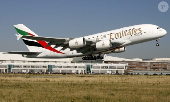 L'Airbus A380 d'Emirates à Dubai, le 29 juillet 2008.