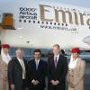 L'Airbus A380 d'Emirates à Dubai, le 29 juillet 2008.