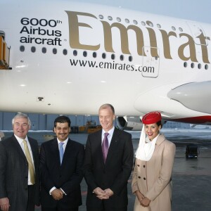 L'Airbus A380 d'Emirates à Dubai, le 29 juillet 2008.