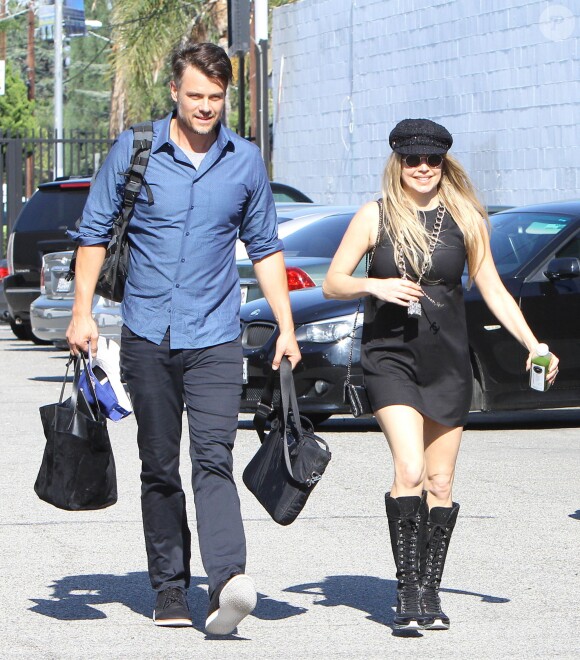 Fergie et son mari Josh Duhamel arrivent à un rendez vous à Hollywood Los Angeles, le 24 Juillet 2015  