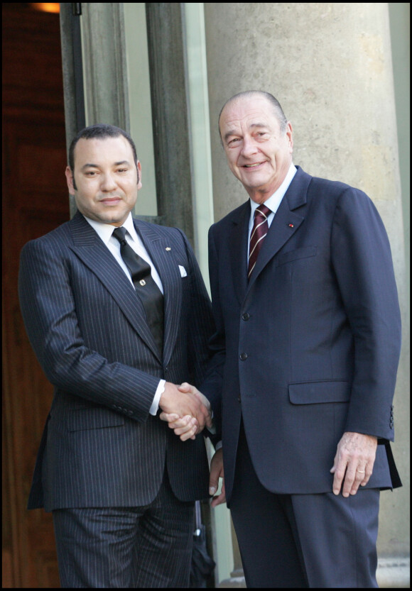 Jacques Chirac et le roi Mohammed VI, à l'Élysée à Paris, le 12 mars 2005.