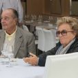 Jacques Chirac et sa femme Bernadette au restaurant Le Girelier à Saint Tropez, le 4 octobre 2013.