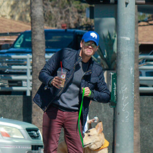 Chad Michael Murray et sa femme enceinte Sarah Roemer font une promenade avec leurs chiens à Studio City, Los Angeles, le 3 mars 2015