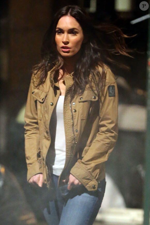Megan Fox sur le tournage de "Teenage Mutant Ninja Turtles 2" à New York, le 30 avril 2015.