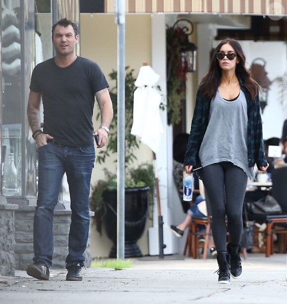 Exclusif - Megan Fox et son mari Brian Austin Green vont déjeuner au restaurant "Sweet Butter" à Sherman Oaks, le 14 décembre 2014.