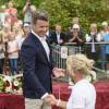 Le prince Frederik de Danemark, parrain de la Fédération danoise de tennis, assistait le 19 août 2015 aux finales des championnats handisport, avant de remettre les trophées et de se faire épingler en reconnaissance de ses travaux.