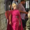 Lady Gaga dans toute sa splendeur sur le tournage d'"American Horror Story: Hotel (5e saison de la série American Horror Story) au musée LACMA. Los Angeles, le 19 août 2015.