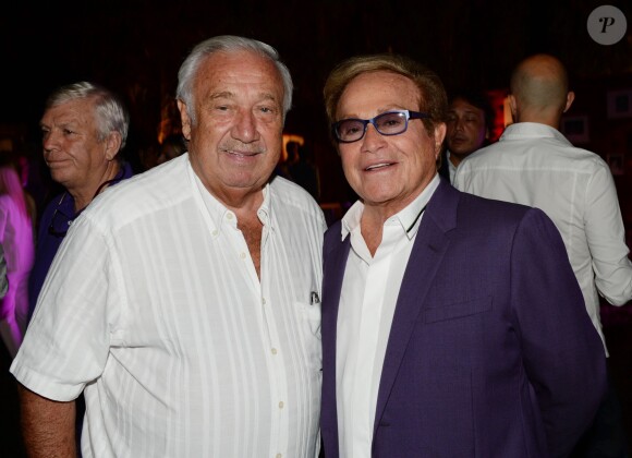 Exclusif - Marcel Campion et Orlando - Massimo Gargia fête son anniversaire (75 ans) chez Christophe Leroy aux Moulins de Ramatuelle, le 20 août 2015. 